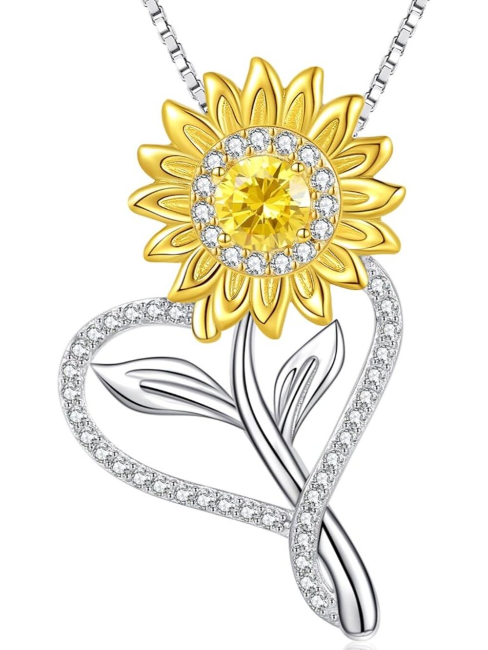 You Are My Sunshine Sunflower Necklace in 18K Gold Plating